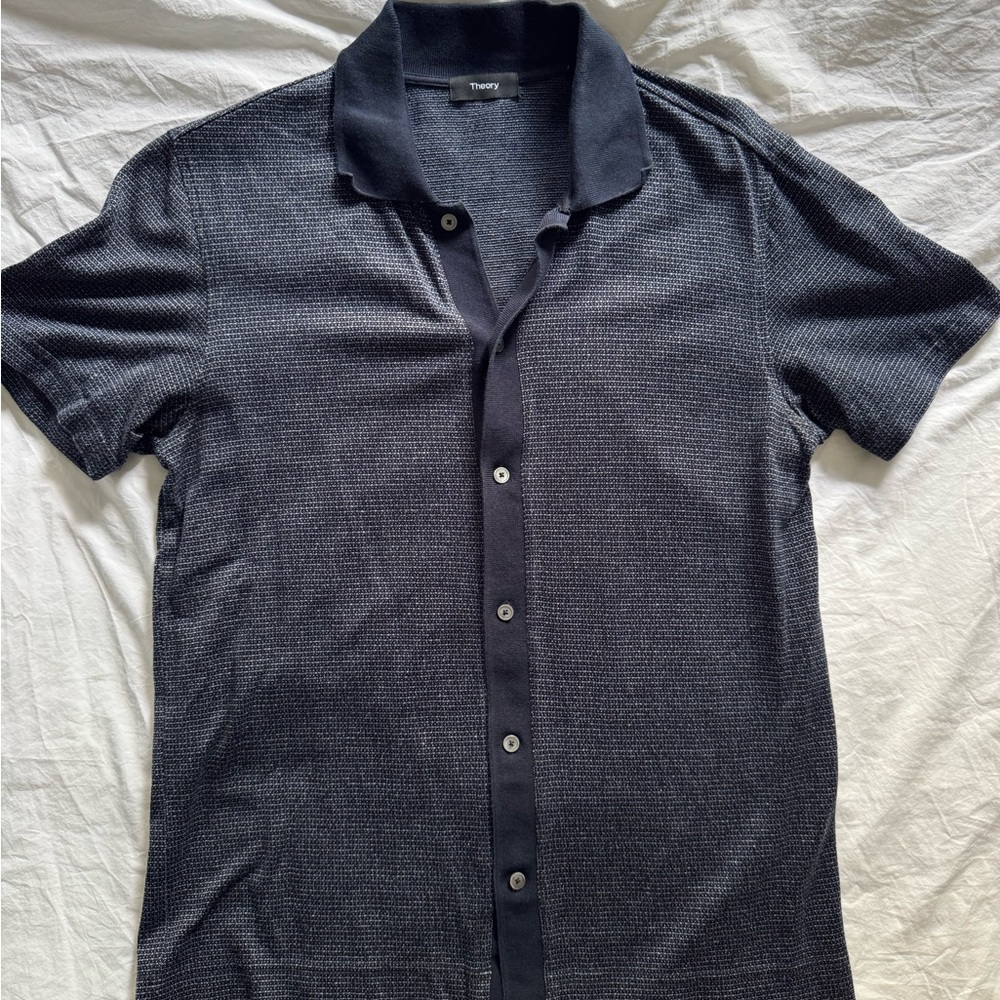 Theory Men's Dark Blue Casual Shirt
